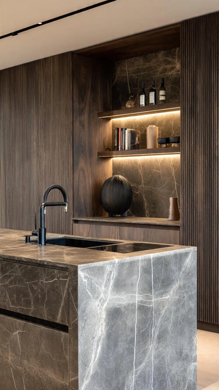 Monolithic Luxury: Designing the Ultimate Minimalist Dark Kitchen