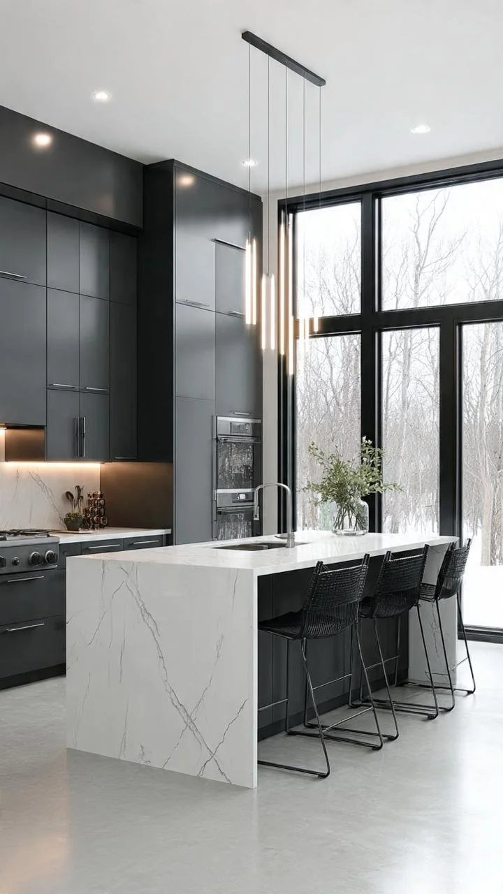  5 Ways to Master the Black and Carrara Marble Kitchen Trend