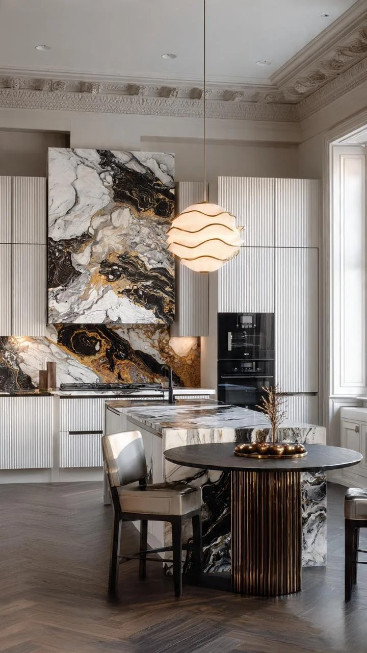 The Golden Vein: 5 Ultra-Luxury Kitchens Styled Around Dramatic Statement Marble