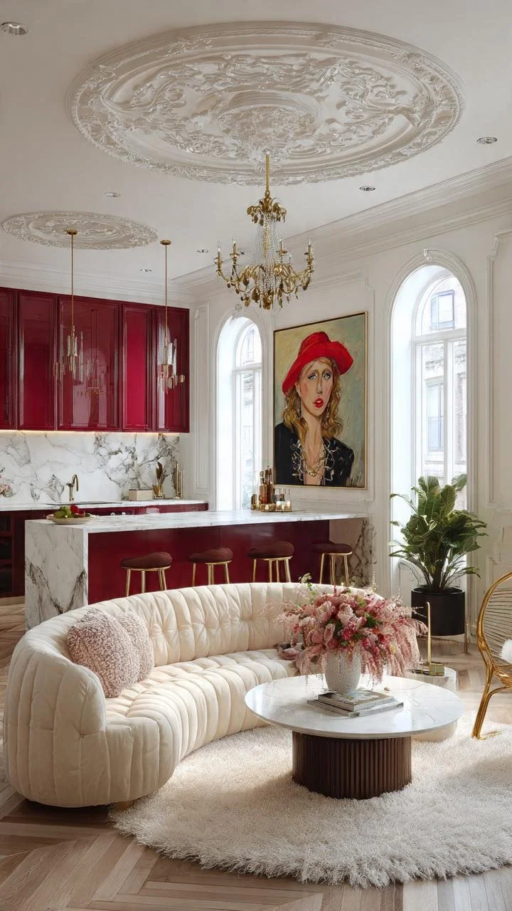 Burgundy &amp; Marble: 5 Ways to Style the Boldest Luxury Kitchen Color Trend