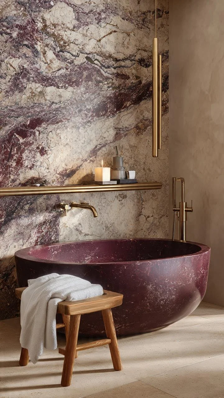  The Rise of Jewel-Tone Bathrooms: How to Design a Luxury Plum &amp; Gold Sanctuary 
