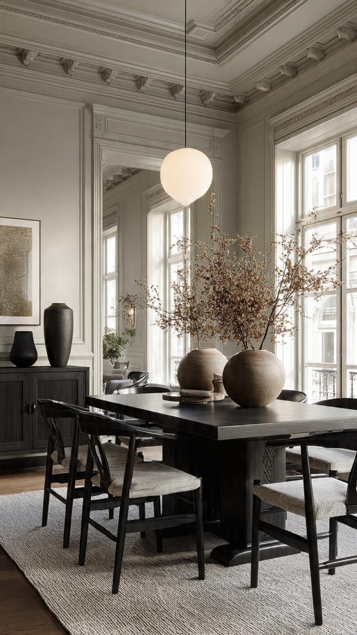 Luxury Neoclassical Dining &amp; Warm Minimalist Wabi-Sabi Fusion