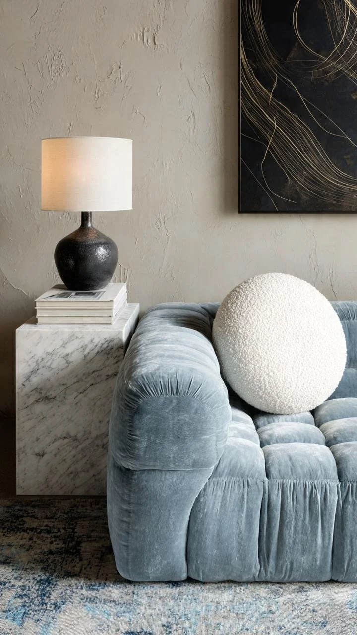 5 High-End Slate Blue and Marble Spaces to Transform Your Home Into a Luxury Gallery