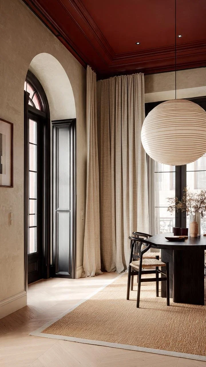 Terracotta and Burgundy Wabi-Sabi Dining Rooms: The Sophistication of Earth and Zen