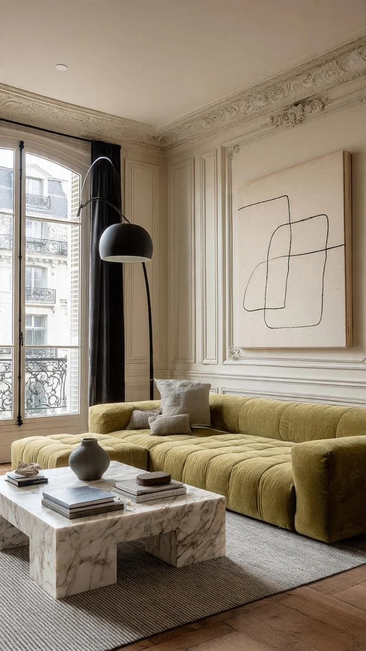 13 Parisian Living Rooms Where Sculptural Sofas Define Modern Luxury