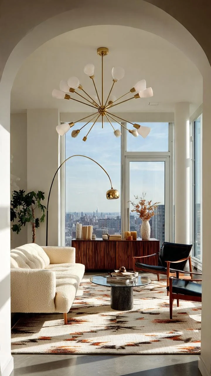 The Mid-Century Modern Revival: How to Style Iconic Leather Loungers, Geometric Rugs, and Slatted Walnut Credenzas