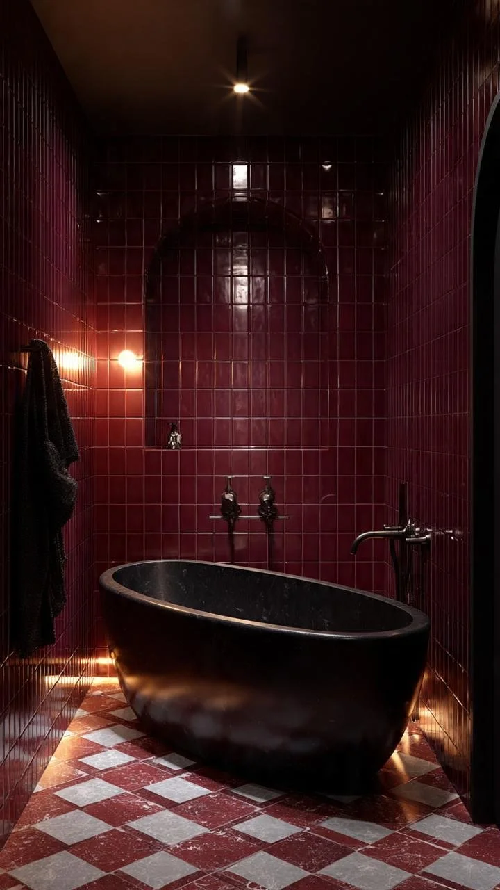27 Bordeaux Bathroom Ideas for Dramatic Luxury Interiors
