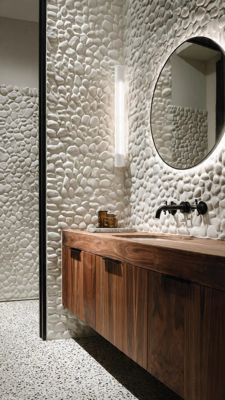 The Natural Sanctuary: Luxury Bathrooms with River Stone Walls