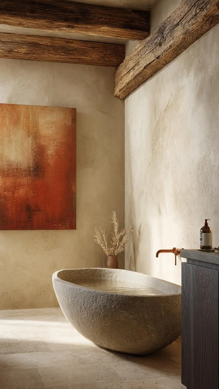 Wabi-Sabi Serenity Bathrooms: Timeless Warmth Through Organic Simplicity