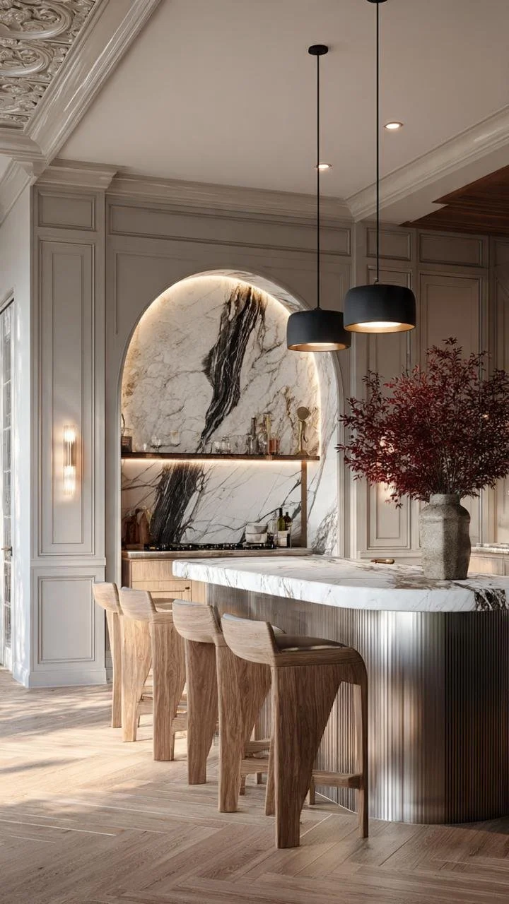 Parisian Neoclassical Brutalism: Luxury Kitchen Concepts in Barrio Norte, Buenos Aires