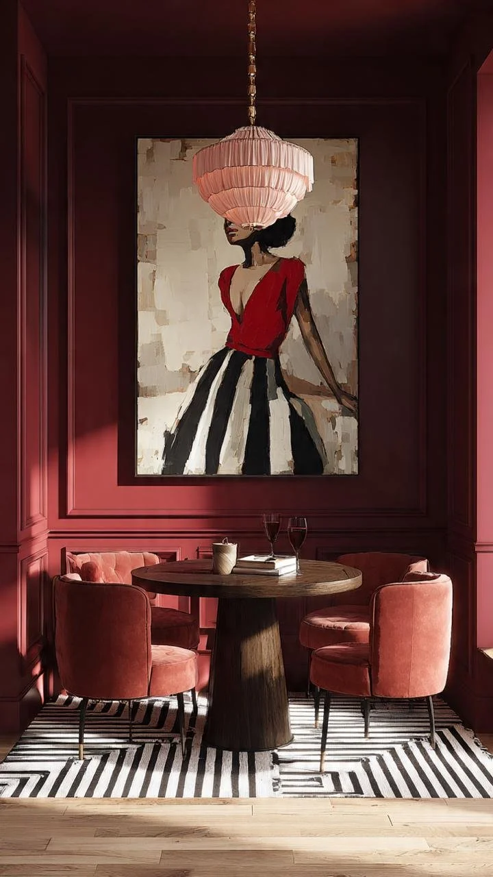 4 Dramatic Burgundy Dining Rooms Inspired by Parisian Glamour
