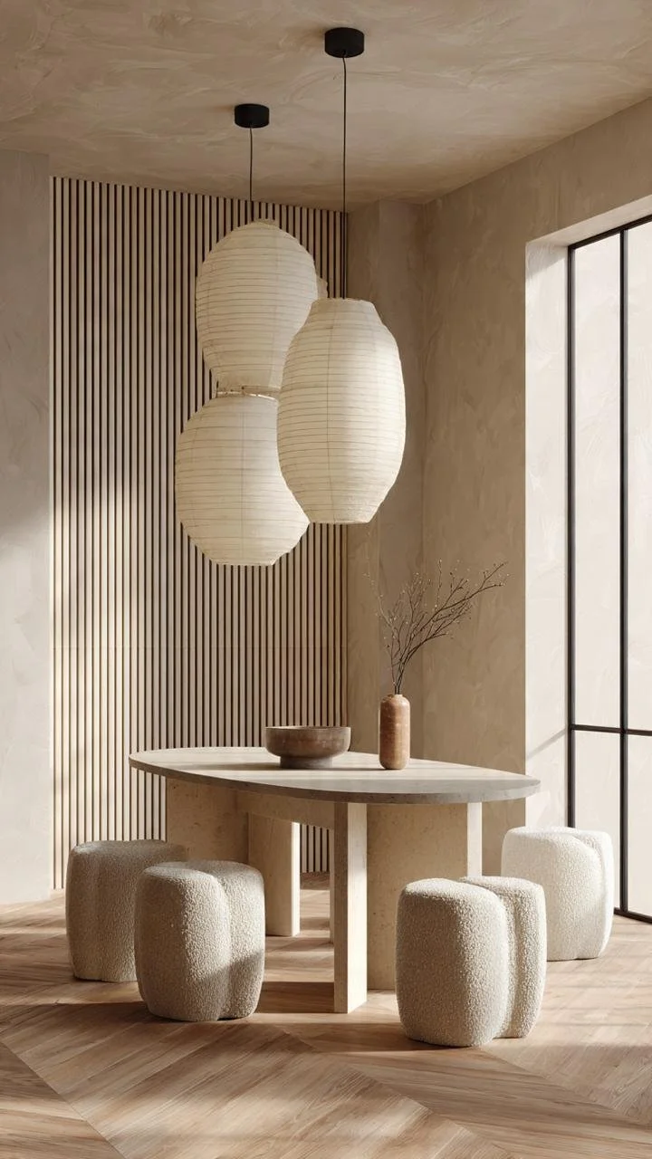 4 Organic Dining Rooms Inspired by Japandi Serenity and Sculptural Design