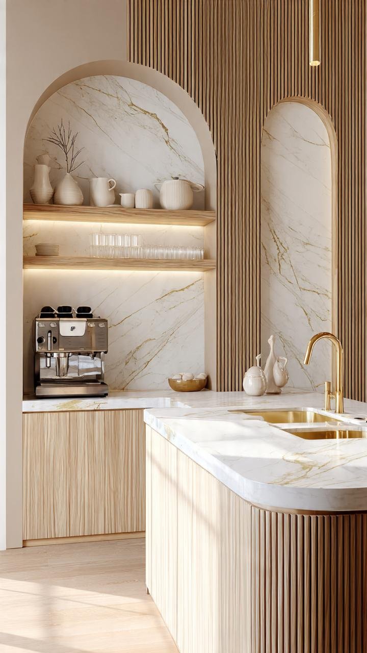 Tulum Japandi Fusion: Organic Minimalism and Curved Stone Elegance