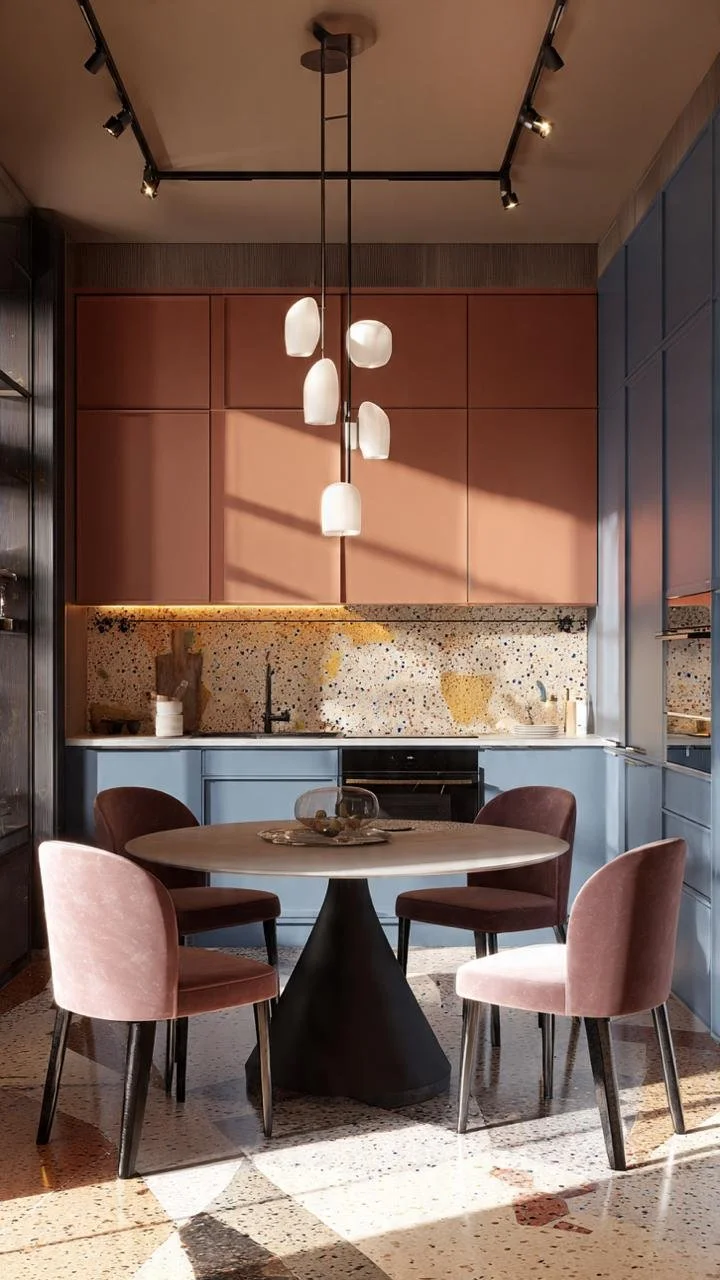 Condesa CDMX Retro-Chic: Comedores Culinarios con Bloques de Color y Terrazo