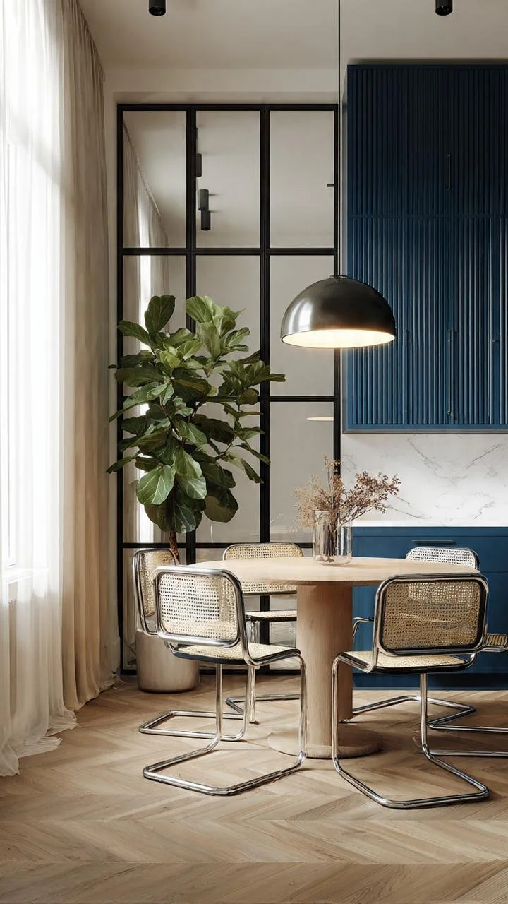 Polanco Contemporary Mid-Century: Urban Dining Sanctuaries with Fluted Wood and Cane Artistry