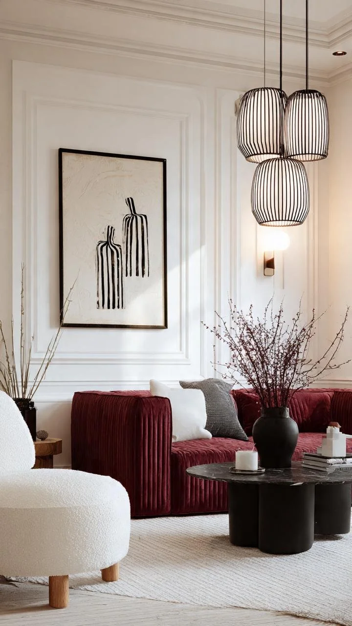 Burgundy &amp; Ivory Elegance: 5 Luxury Living Room Secrets Designers Don’t Want You to Miss
