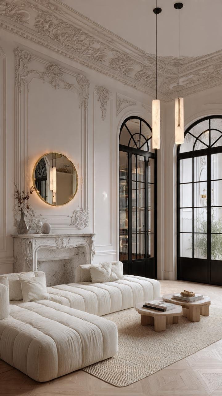 Parisian Haussmann Meets Zen: 5 Secrets to Blending Intricate Plasterwork with Minimalist Lines