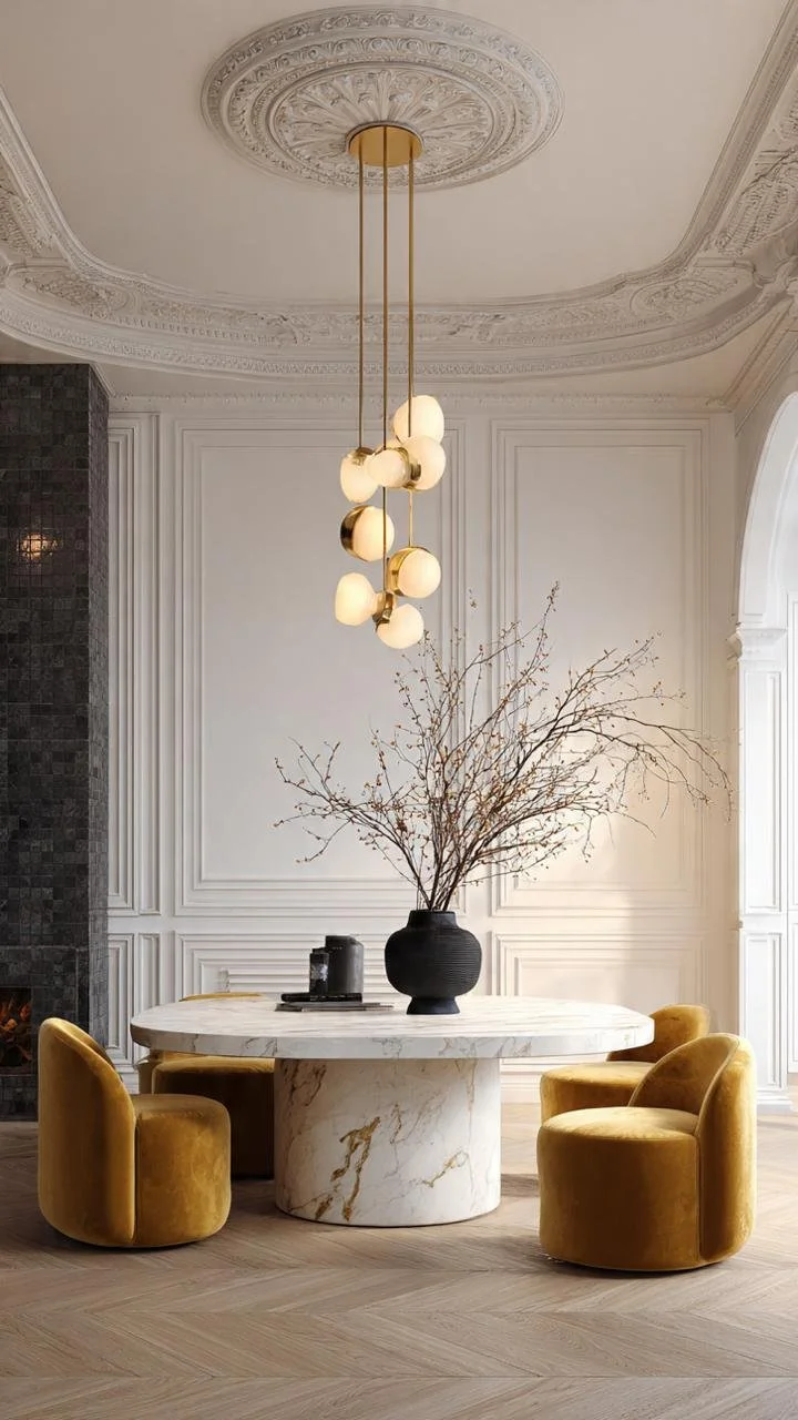  The Art of Architectural Warmth: How to Balance Cold Marble and Historic Crown Moldings