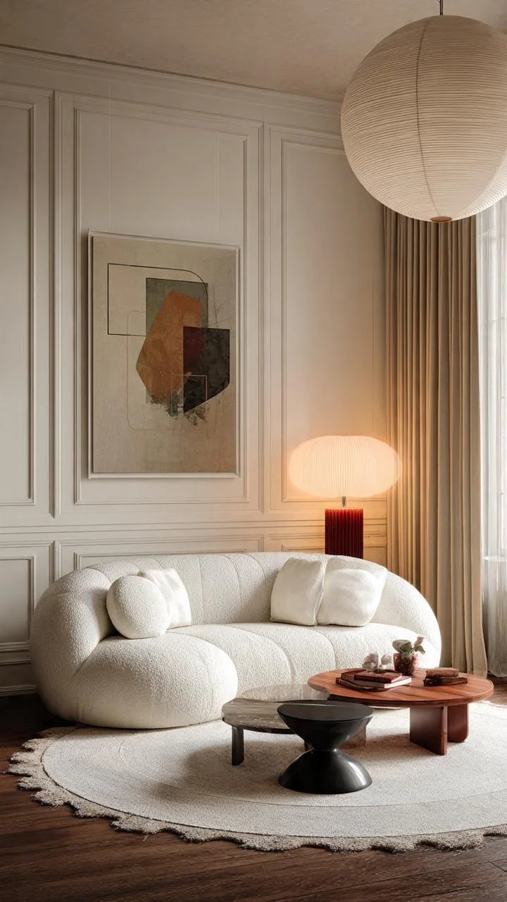 Ochre &amp; Ivory Harmony: 5 Mid-Century Minimalist Secrets behind Texturized Neoclassical Lounges