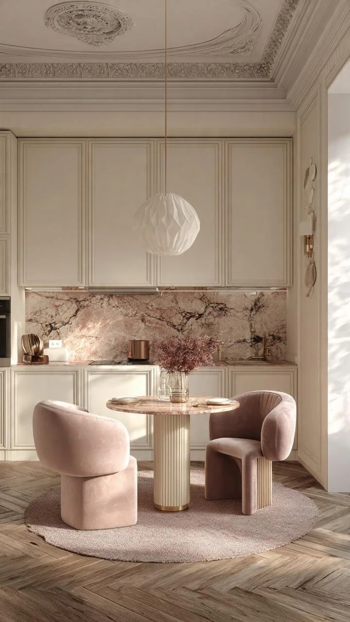 5 Ideas to Transform Your Kitchen with the Season's Most Wanted Palette: Parisian Cream, Rose Marble, and Velvet Blush
