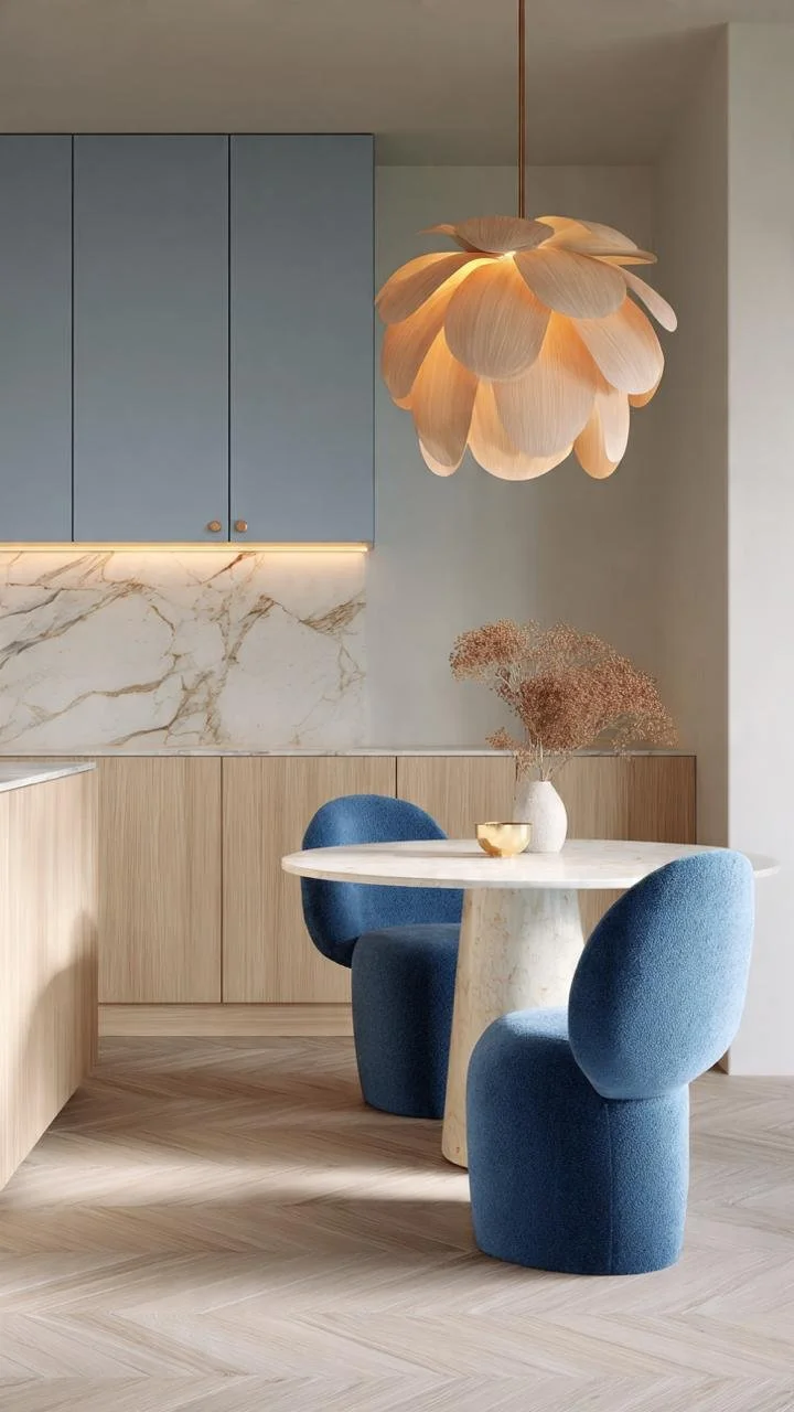 5 Ideas to Transform Your Kitchen with the Season's Most Wanted Palette: Soft Celeste, Natural Oak, and Sculptural Wood