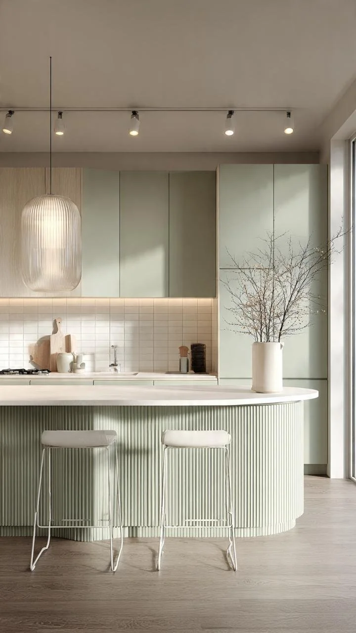 5 Ideas to Transform Your Kitchen with the Season's Most Wanted Palette: Sage Green, Light Oak, and Fluted Islands