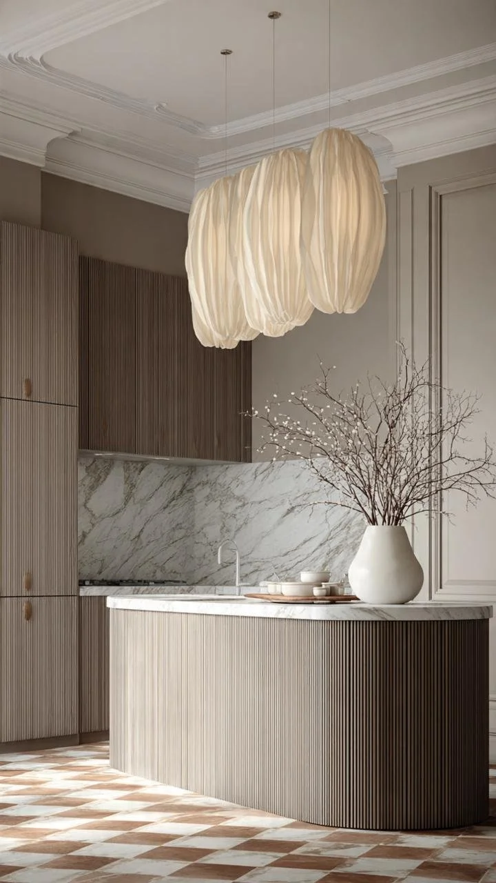 5 Ideas to Transform Your Kitchen with the Season's Most Wanted Palette: Fluted Walnut, Soft Greige, and Checkered Floors