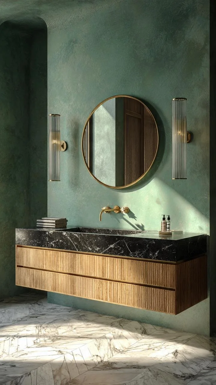 5 Secrets to Designing a Green Polished Cement Bathroom That Looks Like a Luxury Hotel