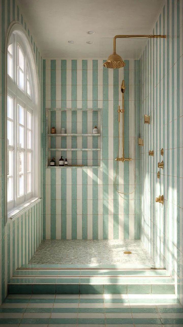 4 Green Striped Bathroom Ideas That Feel Fresh, Elegant and Unexpected