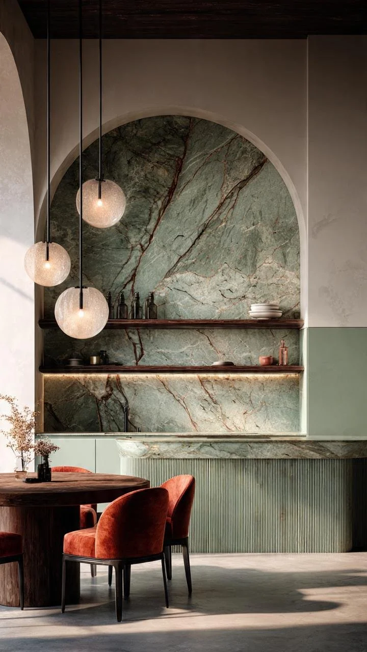 Sculpted Stone and Curved Forms: A Fresh Perspective on Statement Dining Spaces