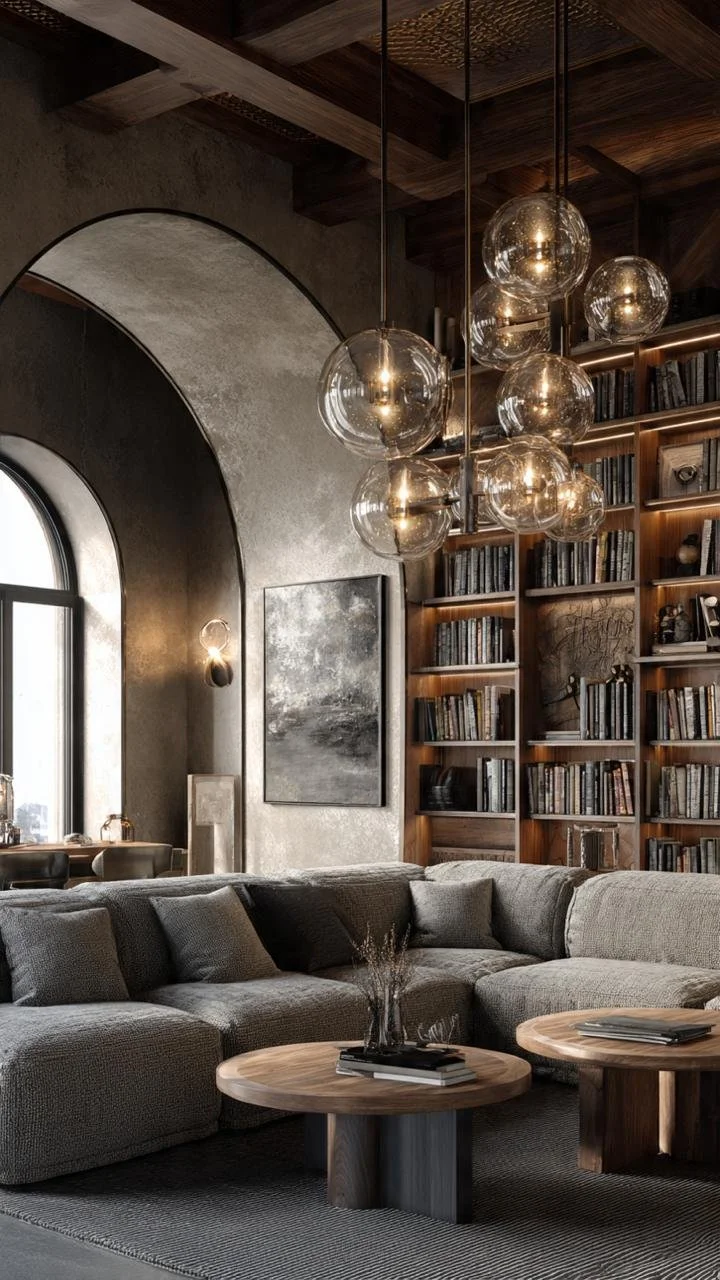 Grand Library Living Rooms: Where Timeless Architecture Meets Modern Comfort