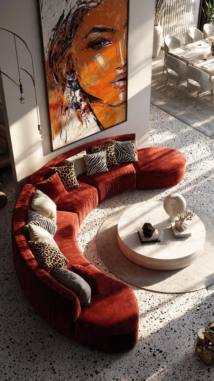 Red Velvet Living Rooms: Bold Luxury, Artistic Expression, and Contemporary Glamour