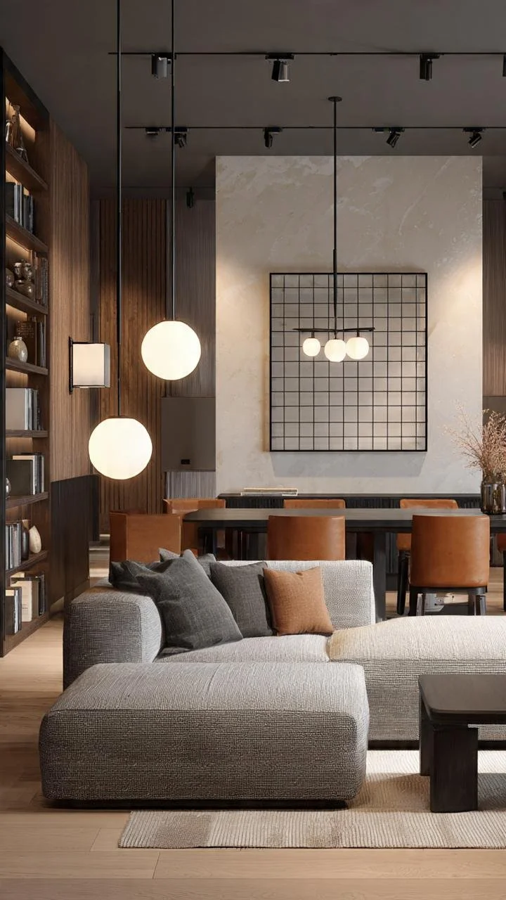 Modern Warm Living Rooms: Contemporary Comfort with Refined Architectural Elegance