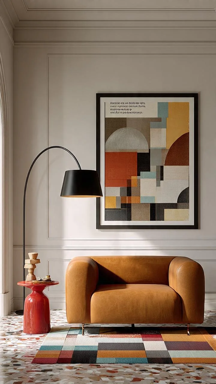 Mid-Century Modern Living Rooms: Warm Geometry, Artistic Expression, and Timeless Comfort