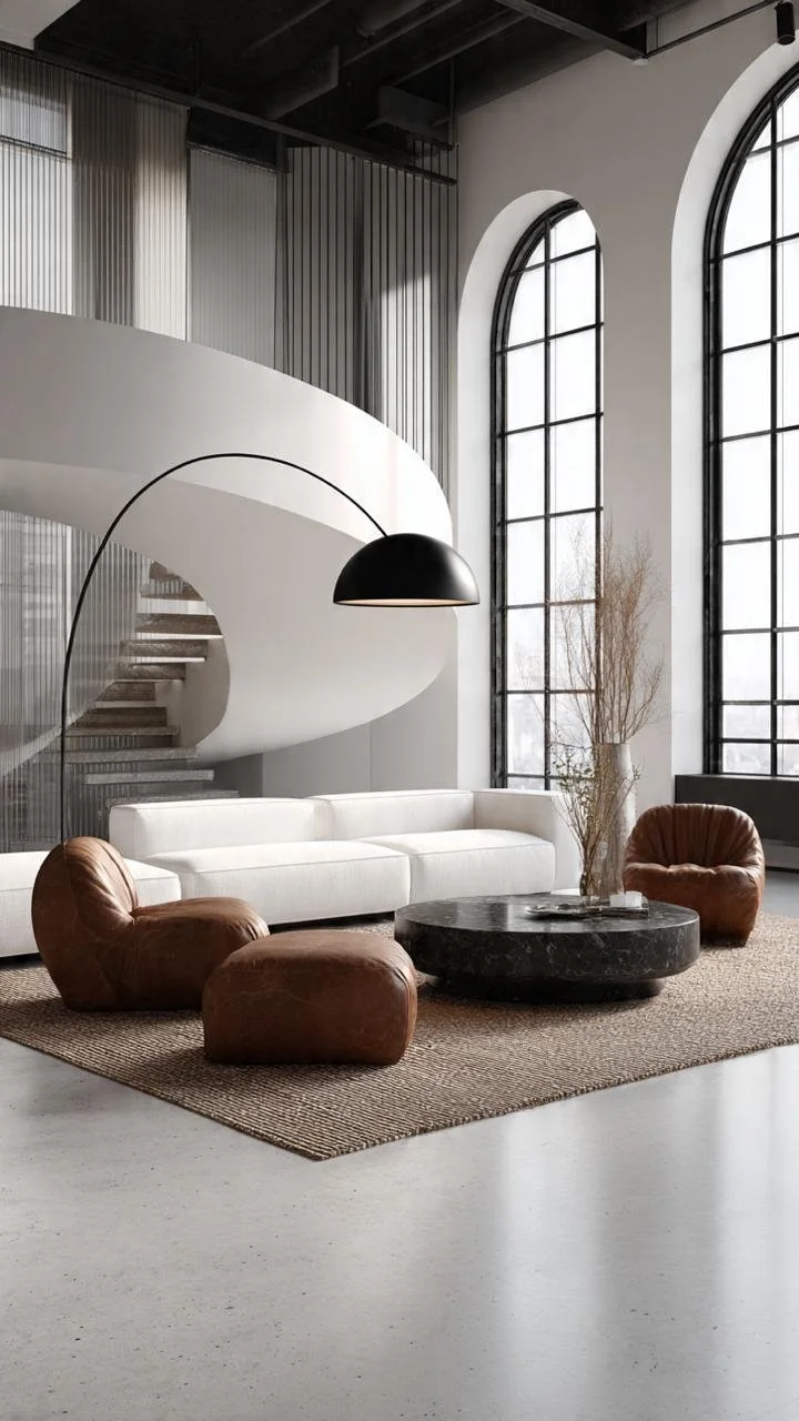 Japandi Loft Living: 12 Elegant Ideas for Double-Height Spaces with Sculptural Staircases and Timeless Minimalism