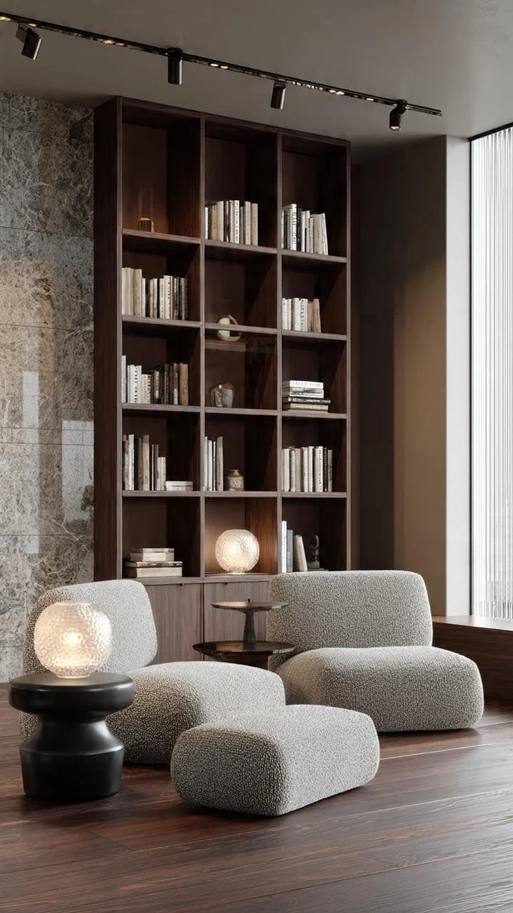 7 Sophisticated Spaces Where Architecture, Comfort, and Custom Shelving Unite