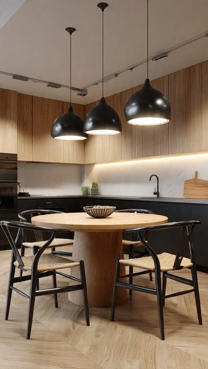 Luxury Wood &amp; Black Kitchens You'll Want to Copy | Modern Kitchen Design with Warm Oak