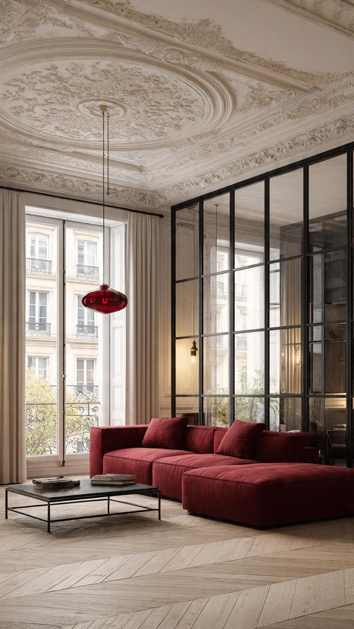 The Hidden Secret of Parisian Living Rooms: Glass Partitions Create Luxury Through Transparency