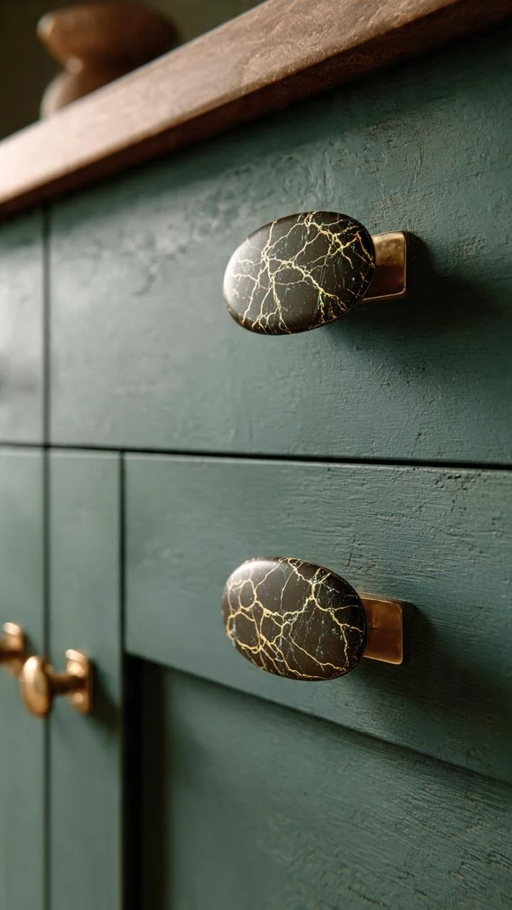 Laurent Gold Marble Handles | Luxury Brass &amp; Marble Architectural Hardware Collection