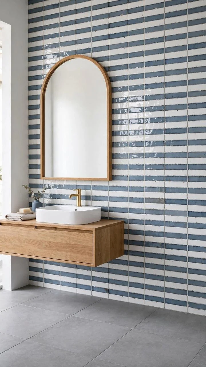 Mediterranean Stripes: The Tile Transforming Bathrooms in 2026