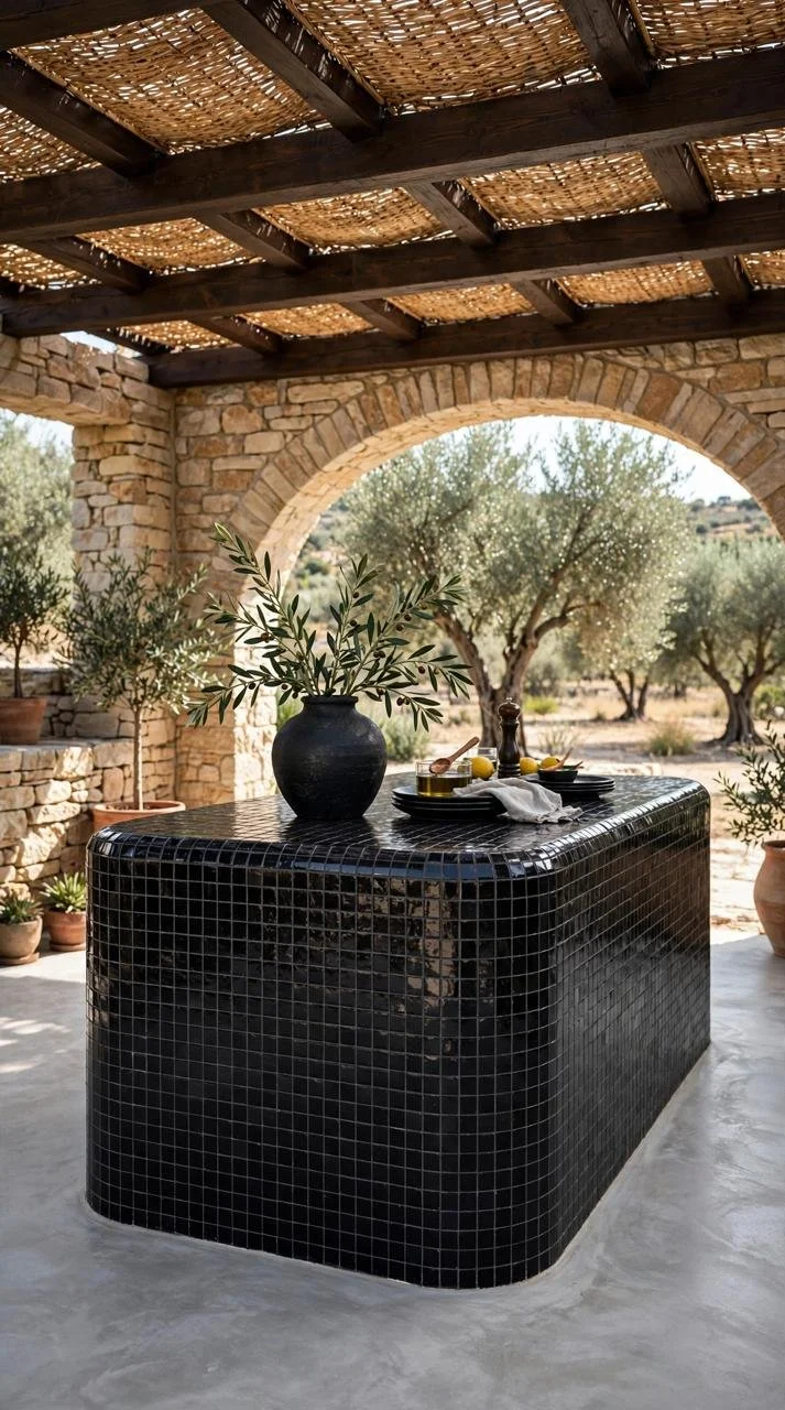"Black Tile and Warm Wood: The Mediterranean Kitchen Reinvented"