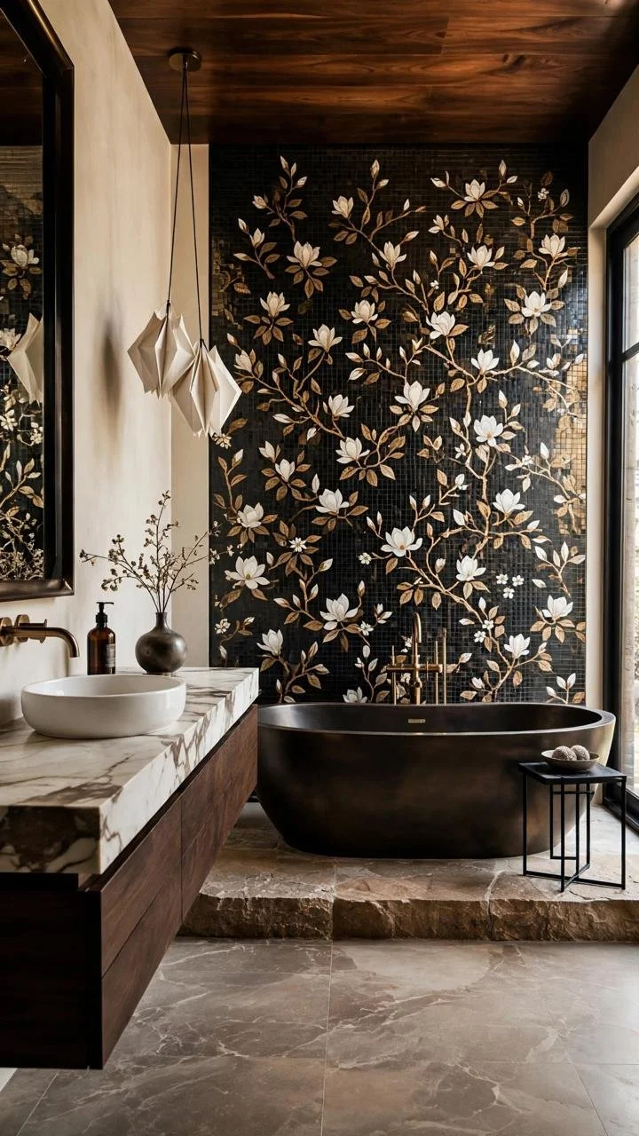 "The Wallpaper Secret That's Turning Ordinary Bathrooms Into Art Galleries"