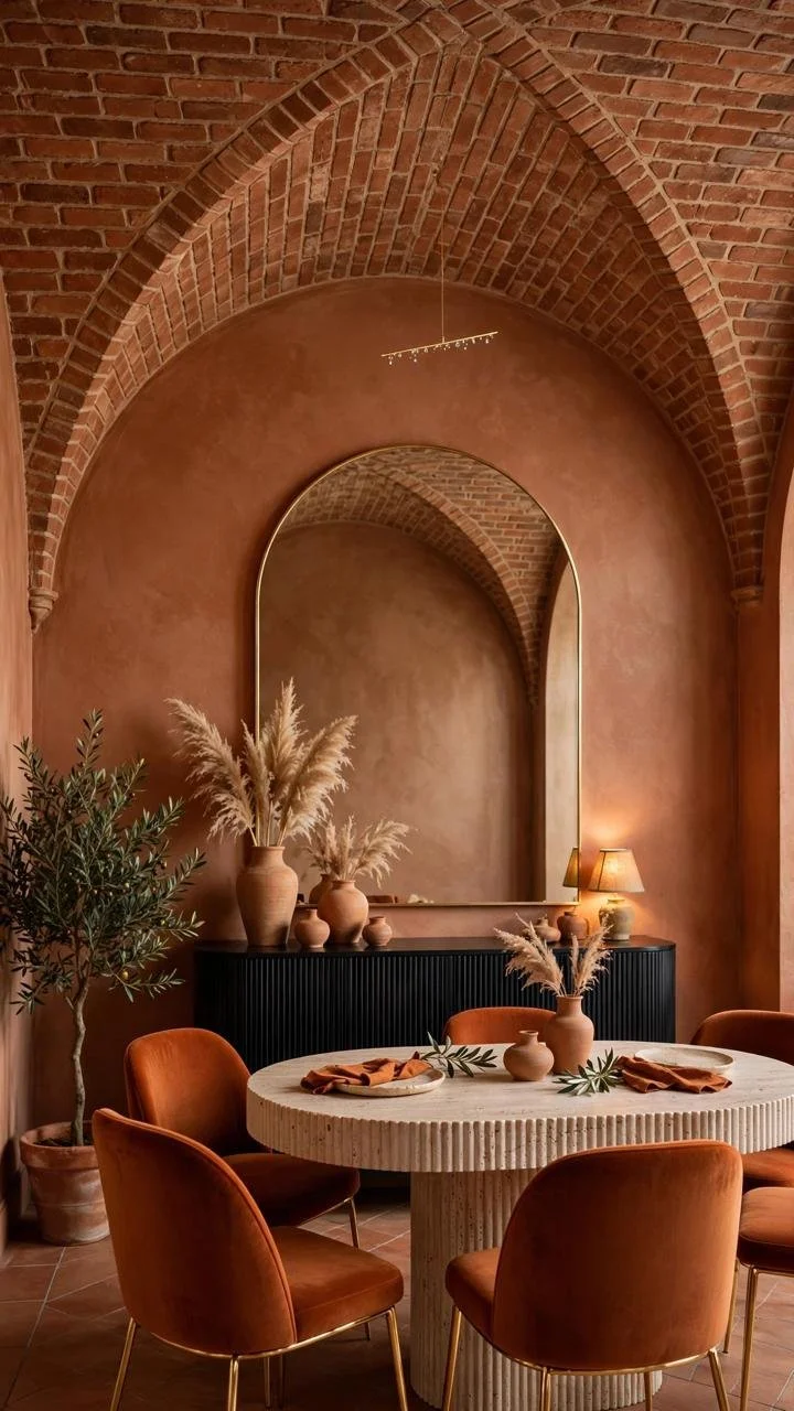Hidden Inside This Terracotta Dining Room Is a 2,000-Year-Old Building Trick
