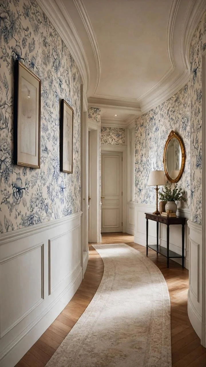 One Pattern, Endless Doors: The Blue-and-White Wallpaper Trick Quietly Taking Over Every Grand Entryway