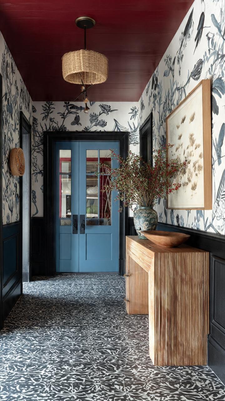 The Ceiling Color Nobody Picks First — And Why It's the Real Reason This Wild Wallpaper Actually Works