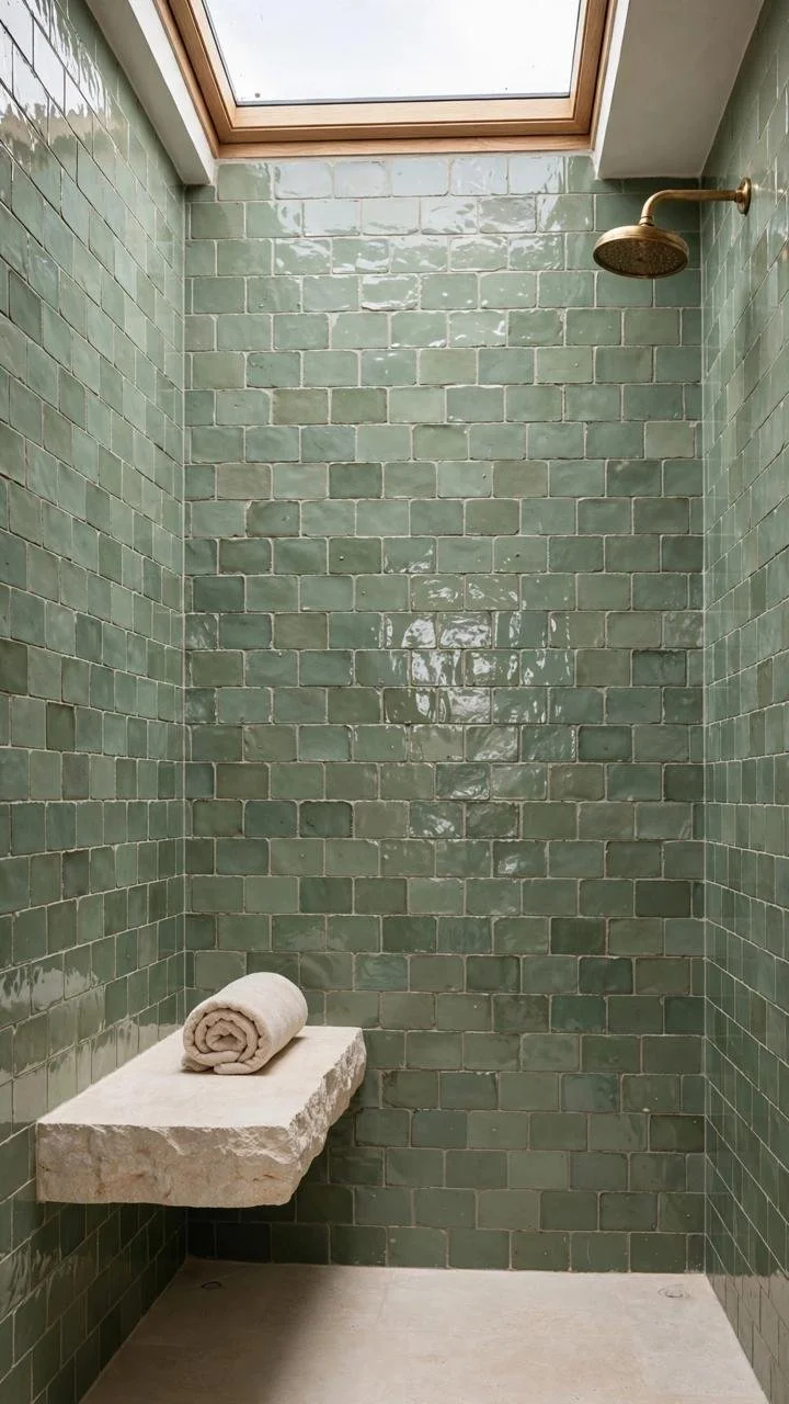 Sit Down in the Shower: The Stone Bench Trick Turning Ordinary Showers Into Private Spas