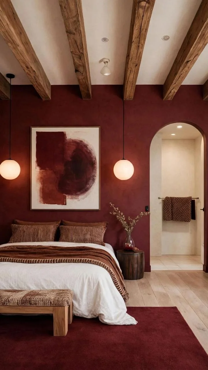 Burgundy Walls, Raw Wood Beams: Inside the Southwestern Adobe Color Formula Nobody Can Stop Copying