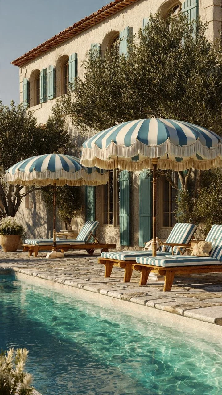 Striped Umbrellas, Blue Shutters: Inside the Riviera Look Everyone's Chasing This Summer