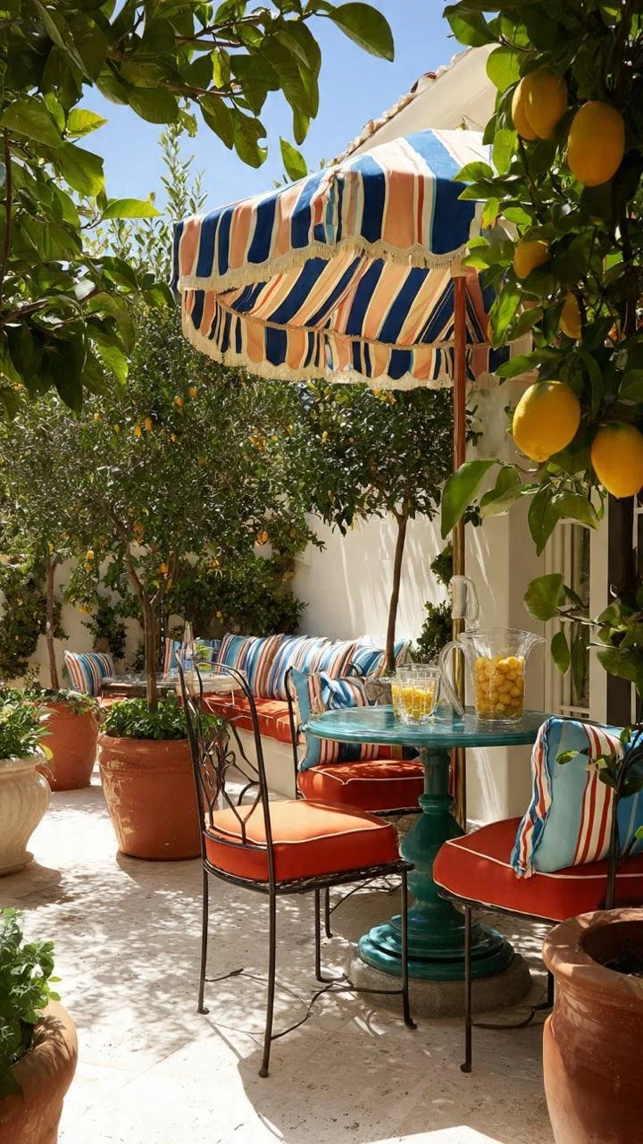 Scalloped Umbrellas &amp; Lemon Trees: The Amalfi Courtyard Trend Taking Over Instagram
