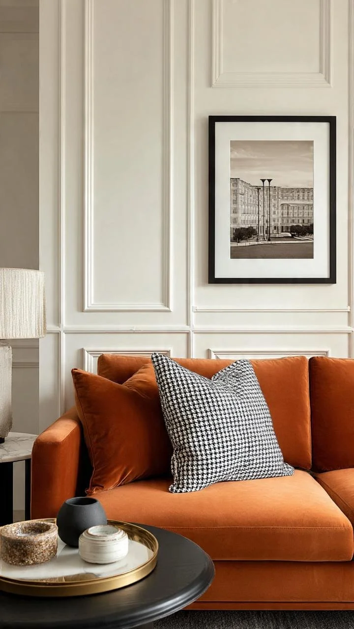 Luxury meets architectural heritage in this beautifully curated Manhattan-inspired lounge. Decorative moldings, statement lighting, and glamorous furniture create a refined and welcoming environment.